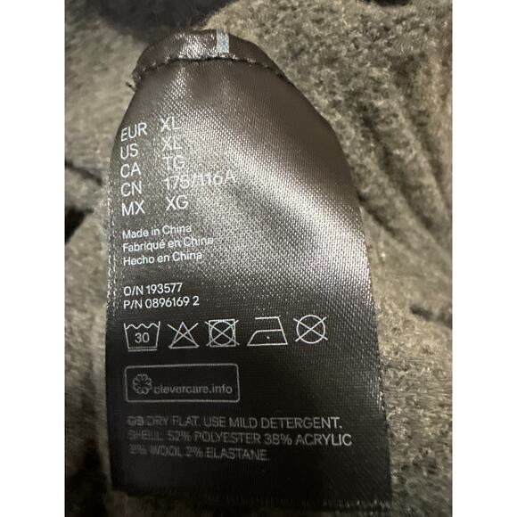 H&M Women's Gray V-neck Button Down Long Sleeve Knit Cardigan Sweater Top Sz XL - Picture 4 of 4